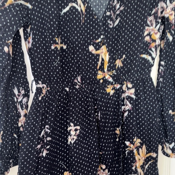 Band of Gypsies Polka Dot Floral Wrap Dress - Picture 2 of 6